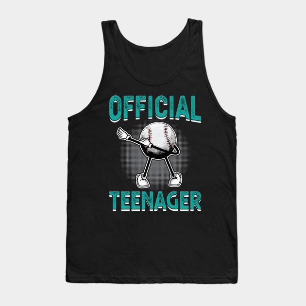 Official Teenager 13th Birthday Dabbing Basketball Tank Top by Peco-Designs